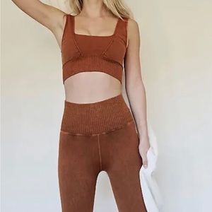 Free People Movement Good Karma Toasted Coconut High Rise 7/8 Leggings